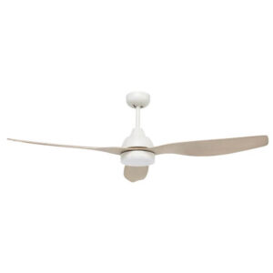 An image of a 20918/37 - white/whitewashed Bahama Smart WIFI ceiling fan in front of a white background.