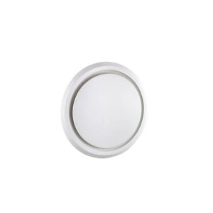 An image of a white, round Olson 250 Side Ducted Exhaust Fan in front of a white background.