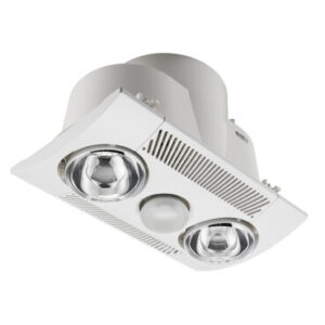 An image of a white 6600ADS-WE Clipsal 3-in-1 Bathroom Heater in front of a white background.