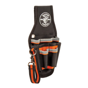 An image of a black & orange A-5240 Klein Tools Tradesman Pro Tool Pouch in front of a white background.